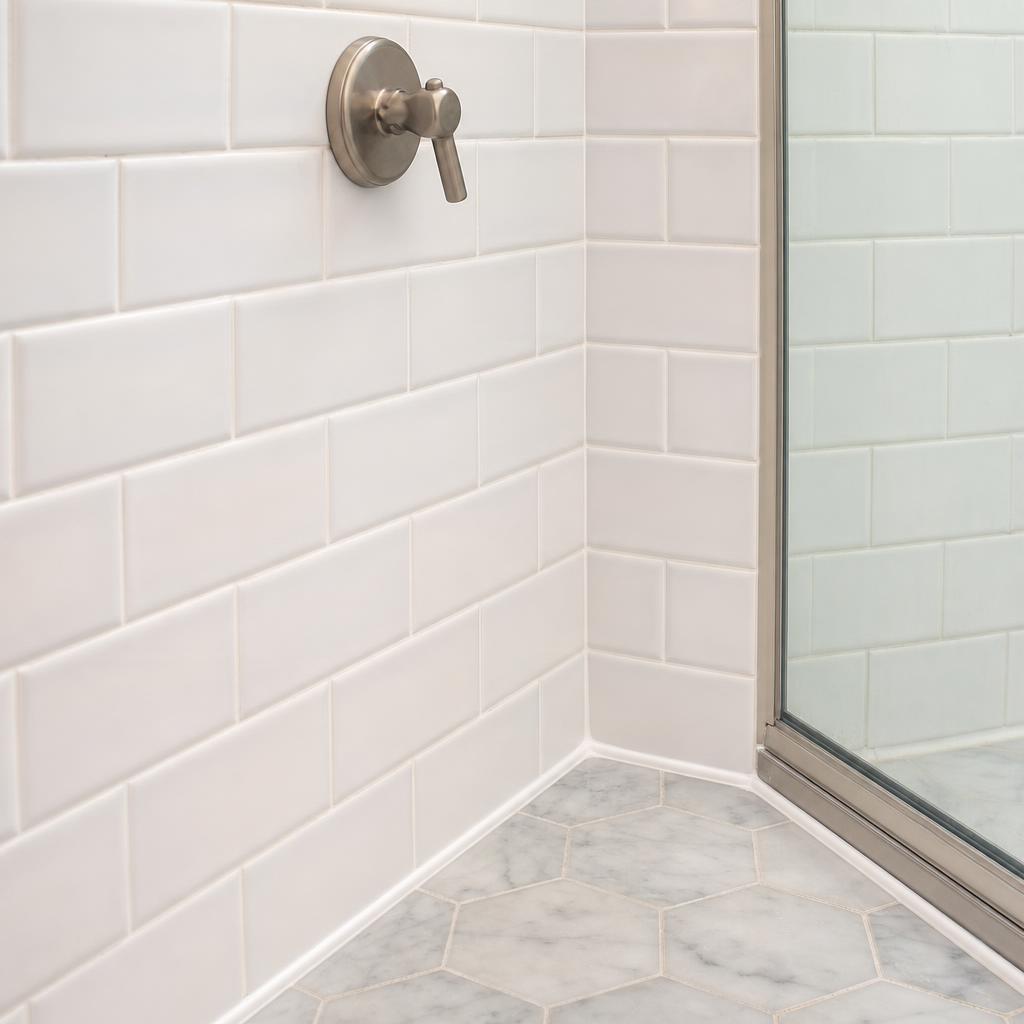 Shower corner re-seal — after