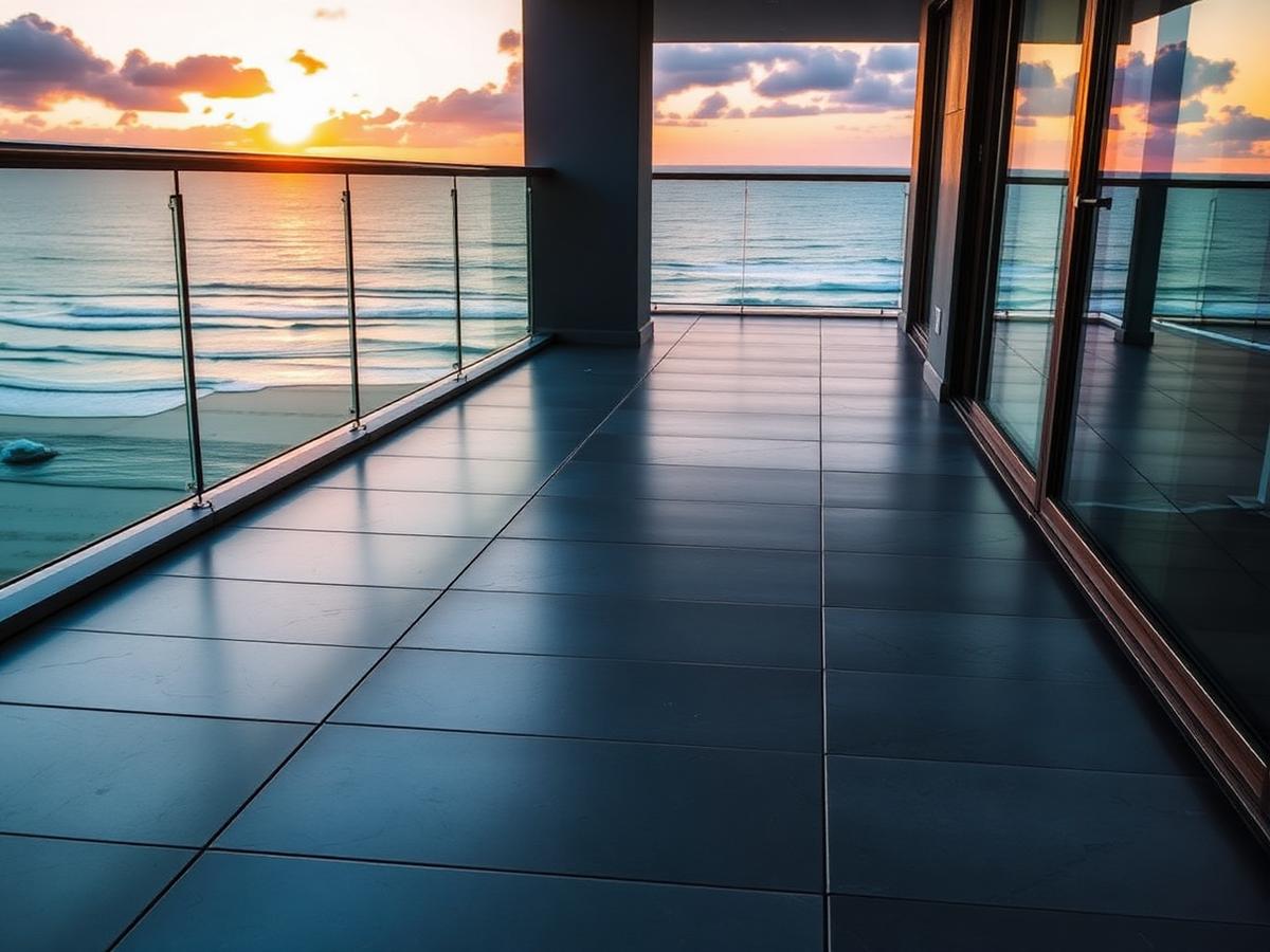 Sealed balcony expansion joint