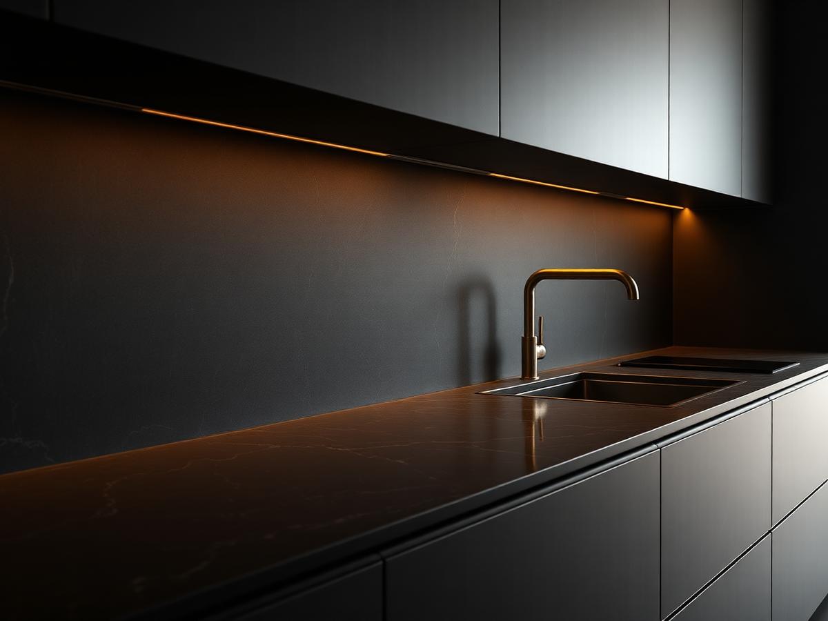 Sealed kitchen splashback